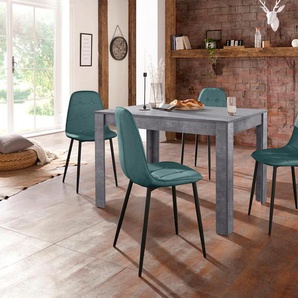 Essgruppe INOSIGN Sitzmöbel-Sets Gr. B: 120 cm, blau (schieferfarben, blau) Essgruppen Sitzmöbel-Sets mit Esstisch 120 cm breit