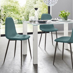 Essgruppe INOSIGN Sitzmöbel-Sets Gr. B: 120 cm, blau (weiß, blau) Essgruppen Sitzmöbel-Sets mit Glastisch, Breite 120 cm