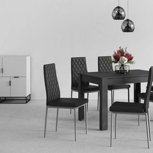 Essgruppe INOSIGN Sitzmöbel-Sets Gr. B: 120 cm, grau (schieferfarben, schwarz) Essgruppen 4 Stühle mit Tisch in schieferfarben, Breite 120 cm