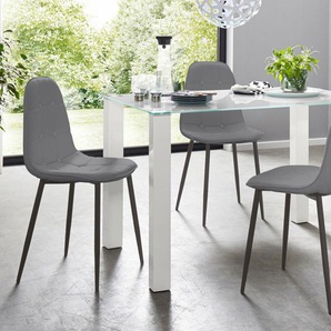 Essgruppe INOSIGN Sitzmöbel-Sets Gr. B: 120 cm, grau (weiß, grau) Essgruppen mit Glastisch, Breite 120 cm
