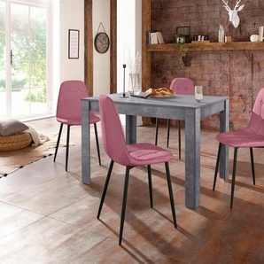 Essgruppe INOSIGN Sitzmöbel-Sets Gr. B: 120 cm, rosa (schieferfarben, rosa) Essgruppen mit Esstisch 120 cm breit