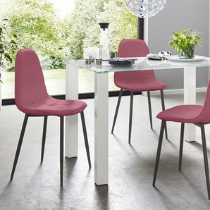 Essgruppe INOSIGN Sitzmöbel-Sets Gr. B: 120 cm, rosa (weiß, rosa) Essgruppen mit Glastisch, Breite 120 cm
