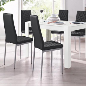 Essgruppe INOSIGN Sitzmöbel-Sets Gr. B: 120 cm, schwarz (weiß mit struktur, schwarz) Essgruppen Tisch in Weiß, Breite 120 cm