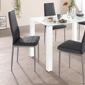 Essgruppe INOSIGN Sitzmöbel-Sets Gr. B: 120 cm, schwarz-weiß (weiß, schwarz) Essgruppen mit Glastisch, Breite 120 cm