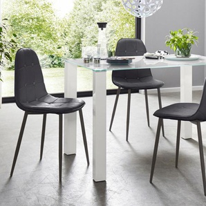 Essgruppe INOSIGN Sitzmöbel-Sets Gr. B: 120 cm, schwarz-weiß (weiß, schwarz) Essgruppen mit Glastisch, Breite 120 cm