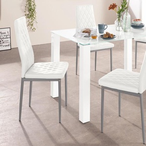 Essgruppe INOSIGN Sitzmöbel-Sets Gr. B: 120 cm, weiß (weiß, weiß) Essgruppen mit Glastisch, Breite 120 cm