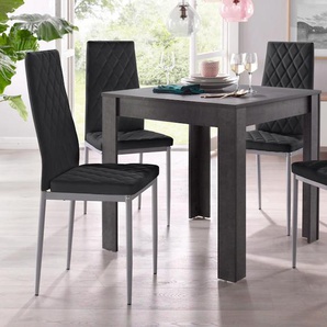 Essgruppe INOSIGN Sitzmöbel-Sets Gr. B: 80 cm, grau (schieferfarben, schwarz) Essgruppen Sitzmöbel-Sets mit Tisch in schieferfarben, Breite 80 cm
