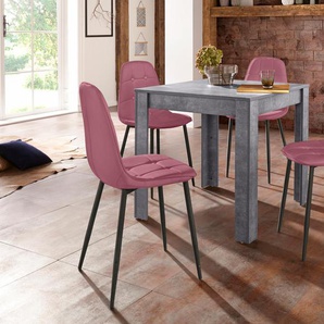 Essgruppe INOSIGN Sitzmöbel-Sets Gr. B: 80 cm, rosa (schieferfarben, rosa) Essgruppen mit Esstisch 80 cm breit