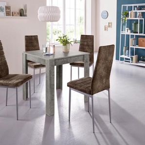 Essgruppe INOSIGN Sitzmöbel-Sets Gr. Set: 1 Tisch und 4 Stühle, grau (beton, optik, braun) Essgruppen Sitzmöbel-Sets
