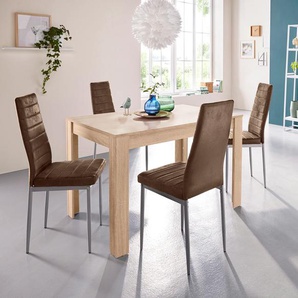 Essgruppe INOSIGN Sitzmöbel-Sets Gr. Tischgröße Maße ca. B.120/T.80/H.75 cm, braun (eichefarben, braun) Essgruppen