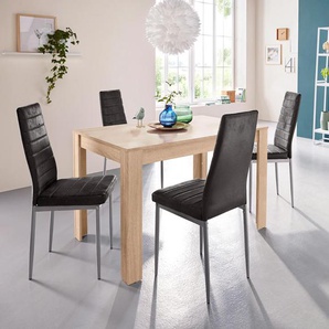 Essgruppe INOSIGN Sitzmöbel-Sets Gr. Tischgröße Maße ca. B.120/T.80/H.75 cm, grau (eichefarben, anthrazit) Essgruppen