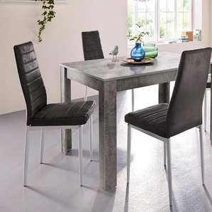 Essgruppe INOSIGN Sitzmöbel-Sets Gr. Tischgröße Maße ca. B.120/T.80/H.75 cm, grau (hellbeton, anthrazit) Essgruppen