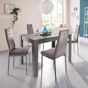 Essgruppe INOSIGN Sitzmöbel-Sets Gr. Tischgröße Maße ca. B.120/T.80/H.75 cm, grau (hellbeton, hellgrau) Essgruppen