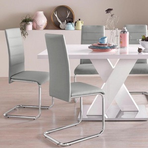 Essgruppe INOSIGN Sitzmöbel-Sets grau (grau, weiß hochglanz) Essgruppen bestehend aus 4 Stühlen und 1 Tisch
