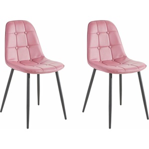 Essgruppe INOSIGN Sitzmöbel-Sets rosa (rosa, weiß hochglanz) Essgruppen Esstisch, Breite 120 cm und 4 Esszimmerstühle, Bezug in Kunstleder