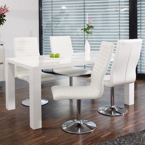 Essgruppe Needville 5-teilig 160cm Weiß/Weiß