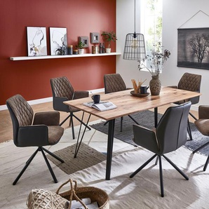 Essgruppe NIEHOFF SITZMÖBEL Sitzmöbel-Sets Gr. Drehfunktion, grau (stone, schwarz) Essgruppen Stuhl hat besondere Funktionen, alles aus Balkeneiche