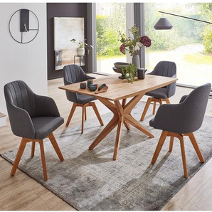 Essgruppe Pevy 5-teilig Braun/Anthrazit
