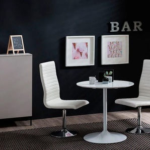 Essgruppe SALESFEVER Sitzmöbel-Sets Gr. B: 80 cm, weiß Essgruppen bestehend aus Tulpentisch und Drehstühlen