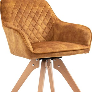 Essgruppe SALESFEVER Sitzmöbel-Sets Gr. Samtvelours, Essgruppe 5 tlg. 160x90 cm, weiß (weiß, natur, goldfarben, natur) Essgruppen (5-tlg.), Tischbreite 160 cm, Stühle 180 drehbar, mit Samtverlours