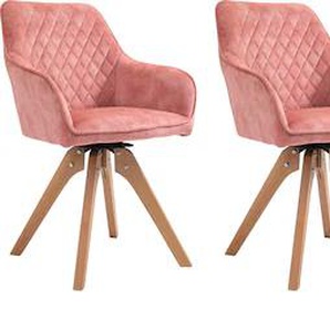 Essgruppe SALESFEVER Sitzmöbel-Sets Gr. Samtvelours, Essgruppe 5 tlg. 160x90 cm, grau (grau, natur, rosé, natur) Essgruppen (5-tlg), Tischbreite 160 cm, Stühle 180 drehbar, mit Samtverlours