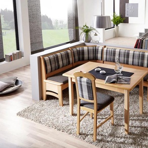 Essgruppe SCHÖSSWENDER Tulln Sitzmöbel-Sets Gr. Polyester, Eckbank mit Truhe-Tisch mit Auszug, braun (buche teilmassiv, sitz dakota 9403, lehne kansas 5482, grau, buchefarben) Essgruppen Sitzmöbel-Sets Eckbank ist umstellbar, hat eine Truhe, Tisch mit