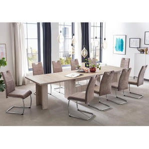 Essgruppe Varika 11-teilig Braun/Silber/Beige/Beige