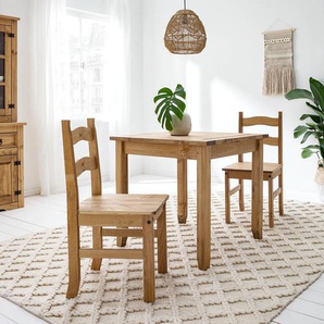 Essgruppe VI 3-teilig 80 x 75 x 80cm Braun/Kiefer Natur
