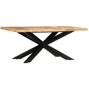Esstisch 180 x 90 x 76 cm Raues Mango-Massivholz