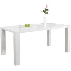 Esstisch 180x90x76 cm, weiß, hochglanz lackiert, Tischplatte 45 mm - Tisch, Holztisch, Esszimmertisch