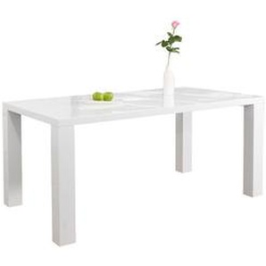 Esstisch 200x100x76 cm, weiß, hochglanz lackiert, Tischplatte 45 mm - Tisch, Holztisch, Esszimmertisch