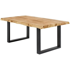 Esstisch Alessia 200cm Baumkante Braun U-Form Schwarz