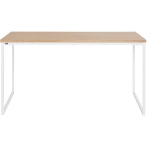 Esstisch ANDAS Hulsig Tische Gr. B/H/T: 160 cm x 76 cm x 90 cm, weiß (eiche, weiß, eiche) Esstische rechteckig mit Tischplatte in einer Holzoptik und fühlbare Struktur, Höhe 76 cm