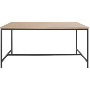 Esstisch ANDAS Vadum Tische Gr. B/H/T: 160 cm x 76 cm x 90 cm, schwarz (eiche, schwarz, eiche) Esstische rechteckig mit Tischplatte in einer Holzoptik und fühlbare Struktur, Höhe 76 cm