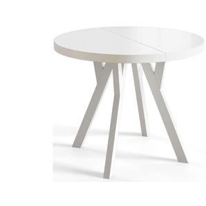 Esstisch ausziehbar - weiß - Materialmix - 120 cm - 77 cm - 120.0 | Möbel Kraft