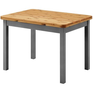 Esstisch mit Ansteckplatten 104 x 77 cm Braun/Grau/Kiefer Grau/Kiefer Laugenfarbig