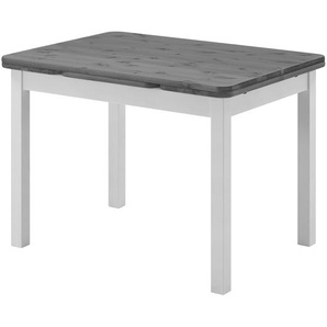 Esstisch mit Ansteckplatten 104 x 77 cm Grau/Weiß/Kiefer Weiß/Kiefer Grau