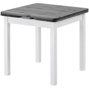 Esstisch mit Ansteckplatten 77 x 77 cm Grau/Weiß/Kiefer Weiß/Kiefer Grau