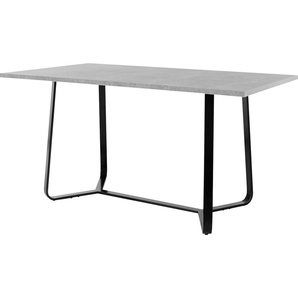 Esstisch BYLIVING Talea Tische Gr. B/H/T: 140 cm x 76 cm x 90 cm, grau (betonoptik, schwarz) Esstisch Rechteckiger Esstische rechteckig Breite 140 oder 160 cm