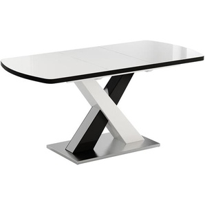 Esstisch Chinto, Schwarz, 120 x 80 cm ausziehbar Vicco