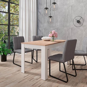 Esstisch Cotillo 140cm Braun/Weiß/Eiche Artisan Dekor/Weiß