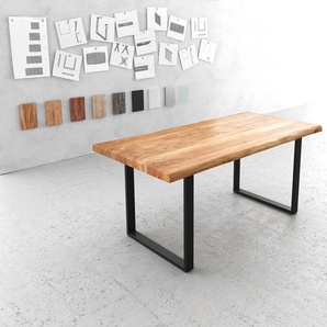 Esstisch Edge 180x90 XL Akazie Natur Kufengestell Schwarz Live-Edge, Esstische, Baumkantenmöbel, Massivholzmöbel, Massivholz