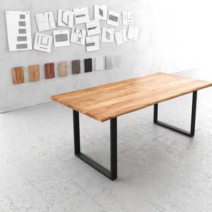 Esstisch Edge 200x100 Akazie Natur Metall schwarz Live-Edge, Esstische, Baumkantenmöbel, Massivholzmöbel, Massivholz