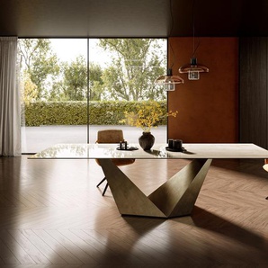Esstisch Edge 300x100 Keramik Laminam® Onice Oro Prisma Metallic Gold, Esstische