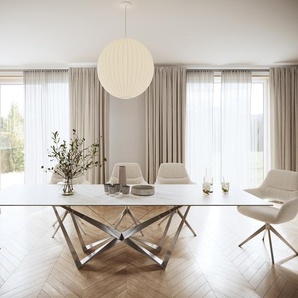 Esstisch Edge 300x100cm Keramik Laminam®Statuarietto Weiß Spider Flachstahl Edelstahl, Esstische