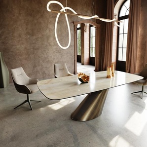 Esstisch Edge Boot 240x120 Keramik Iris FMG Onice Oro Cono Metallic Gold, Esstische