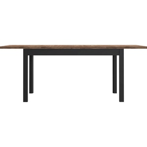 Esstisch FORTE Tische Gr. B/H/T: 140,4 cm x 76,6 cm x 90 cm, Ansteckplatten, schwarz (eiche, schwarz, eiche) Esstische rechteckig