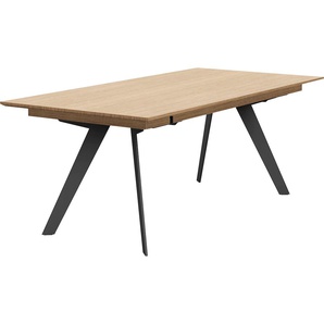 Esstisch GWINNER ET581 Tische Gr. B/H/T: 240 cm x 76 cm x 95 cm, ohne Auszug, braun (eiche satin natur) Esstische rechteckig mit echtholzfurnierter Tischplatte, wahlweise Auszugsfunktion