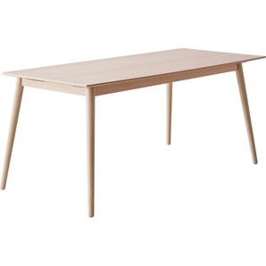 Esstisch HAMMEL FURNITURE Meza by Hammel Tische Gr. B/H/T: 165 cm x 73,5 cm x 90 cm, Einlegeplatten, Gestell aus Massivholz, beige (naturfarben) Esstische rechteckig bootsförmige Tischplatte MDF, Gestell aus Massivholz, 2 Einlegeplatten