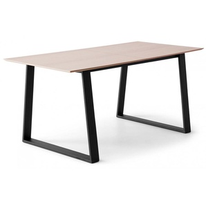 Esstisch HAMMEL FURNITURE Meza by Hammel Tische Gr. B/H: 165 cm x 73,5 cm, Einlegeplatten, beige (natur, schwarz) Esstische rechteckig rechteckige Tischplatte MDF, Trapez Metallgestell, 2 Einlegeplatten